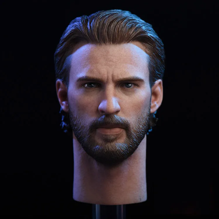 1:6 Avengers : Infinity War - Steve Roger Captain America Custom Male Head Sculpt with Neck Peg