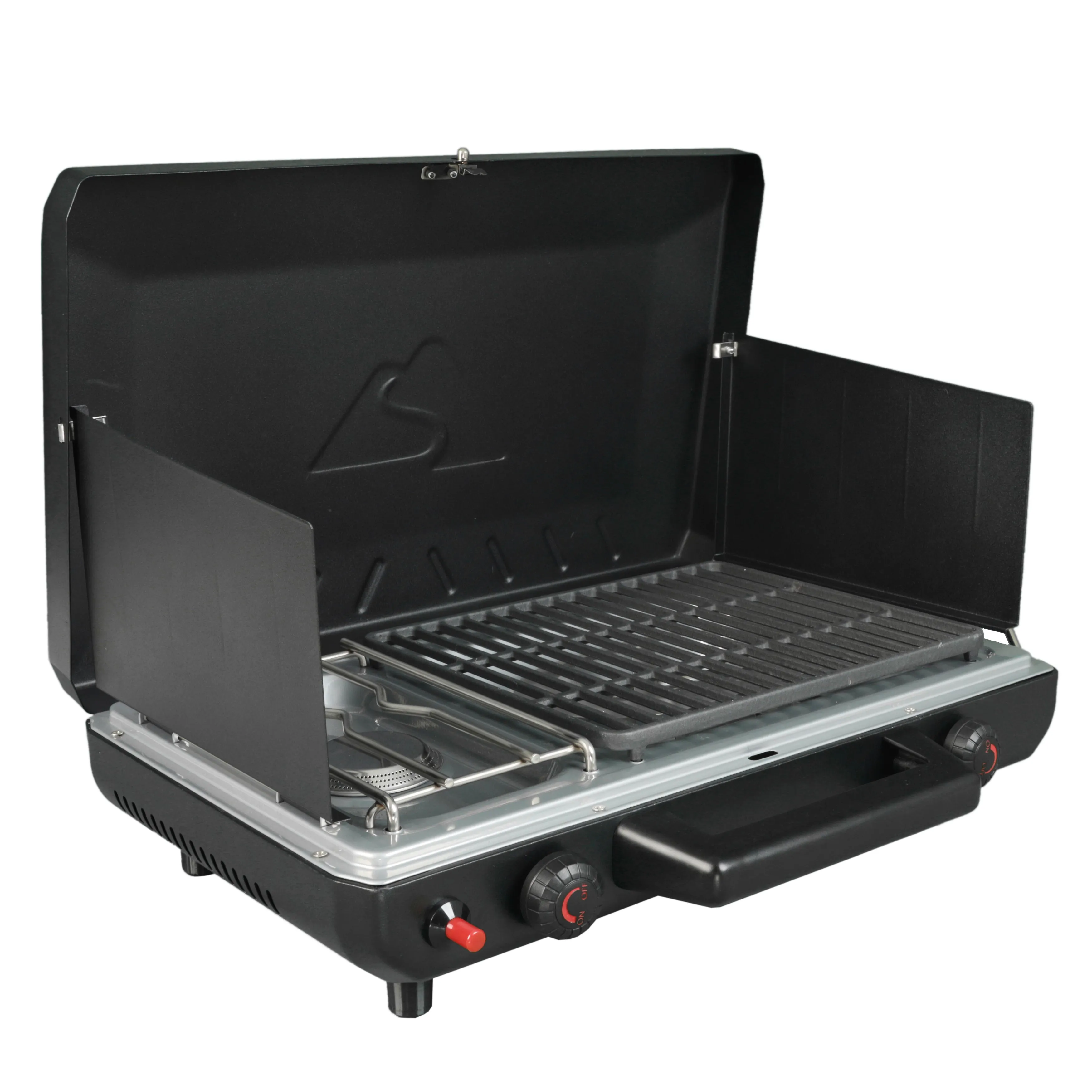 2-in-1 Portable 2 Burner Propane Camp Stove Grill