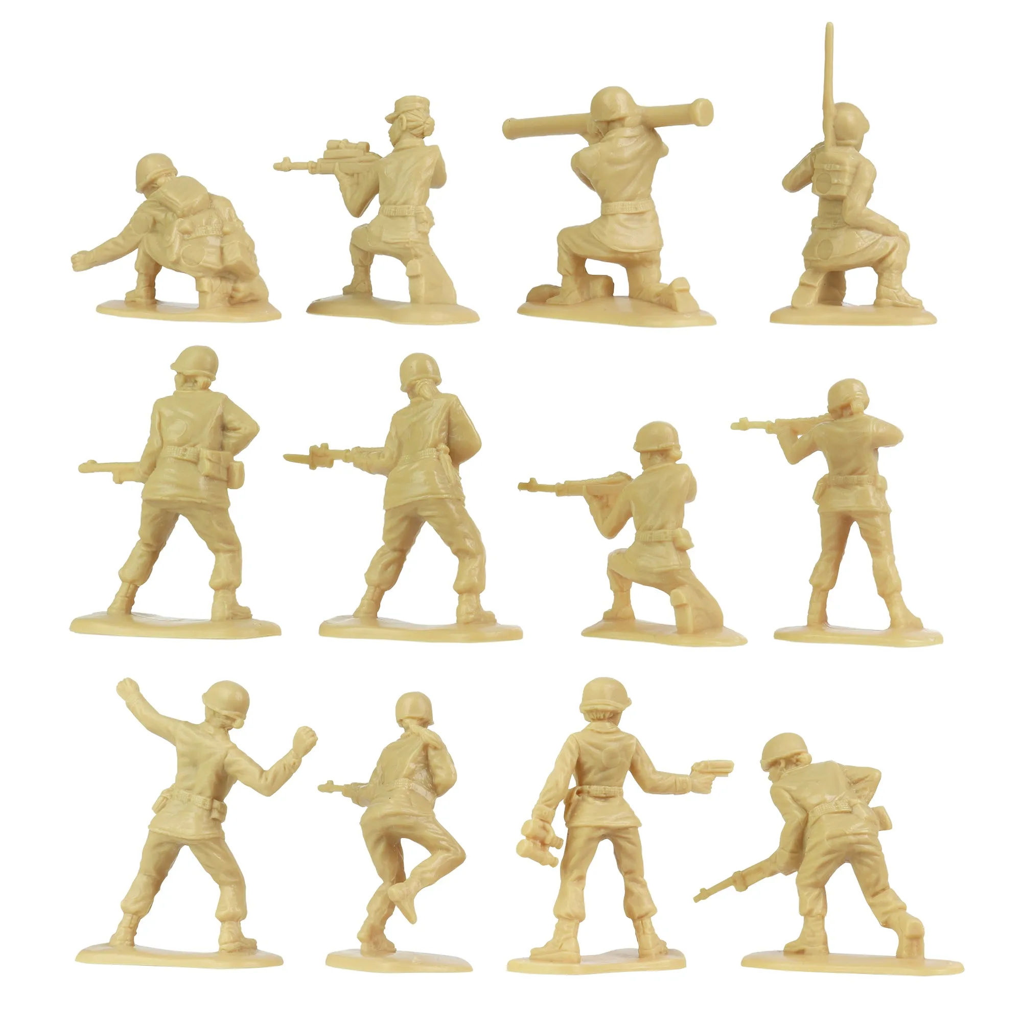 BMC PLASTIC ARMY WOMEN - Tan 36pc Female Soldier Figures - Made in USA