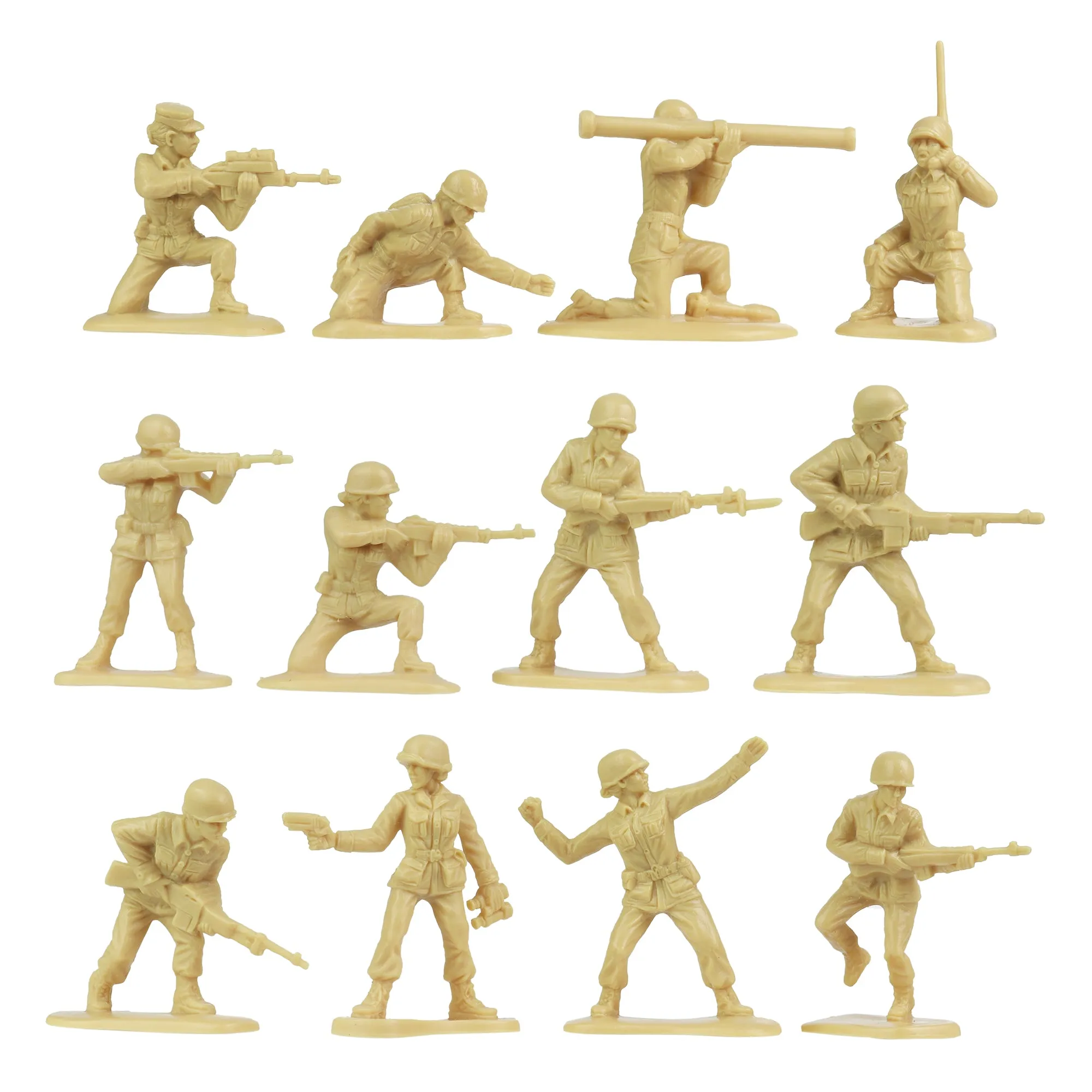 BMC PLASTIC ARMY WOMEN - Tan 36pc Female Soldier Figures - Made in USA