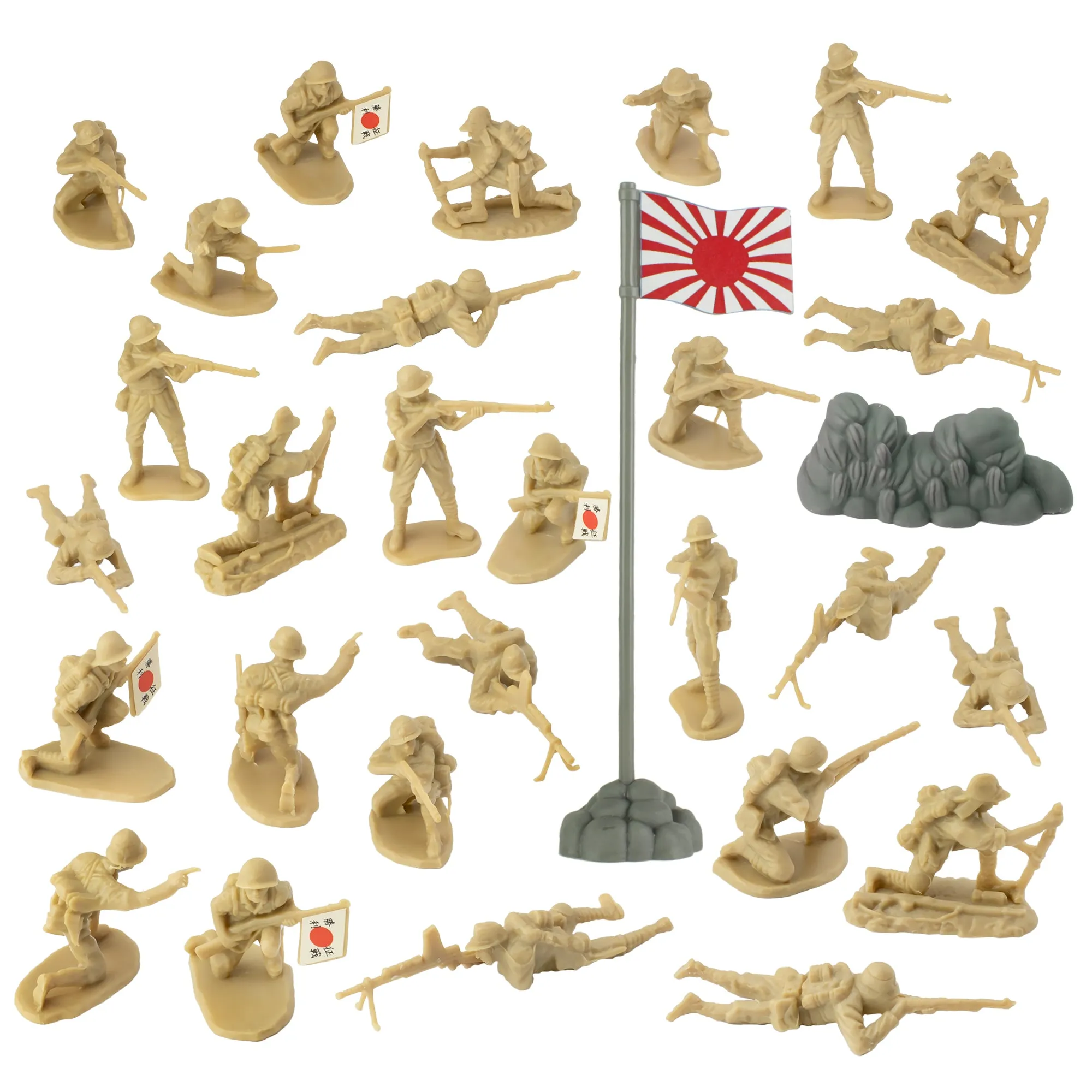 BMC WW2 Japanese Plastic Army Men - 30 Imperial Soldiers of Japan 1:32 Figures