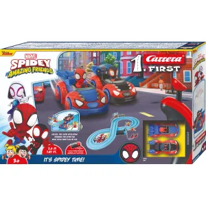 Carrera First Battery Slot Car Set Spidey Web Spinners 2.4m