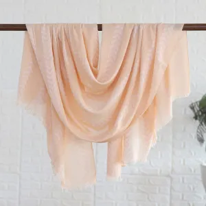 Chevron Pattern Soft Peach Shawl - Feminine Chevrons