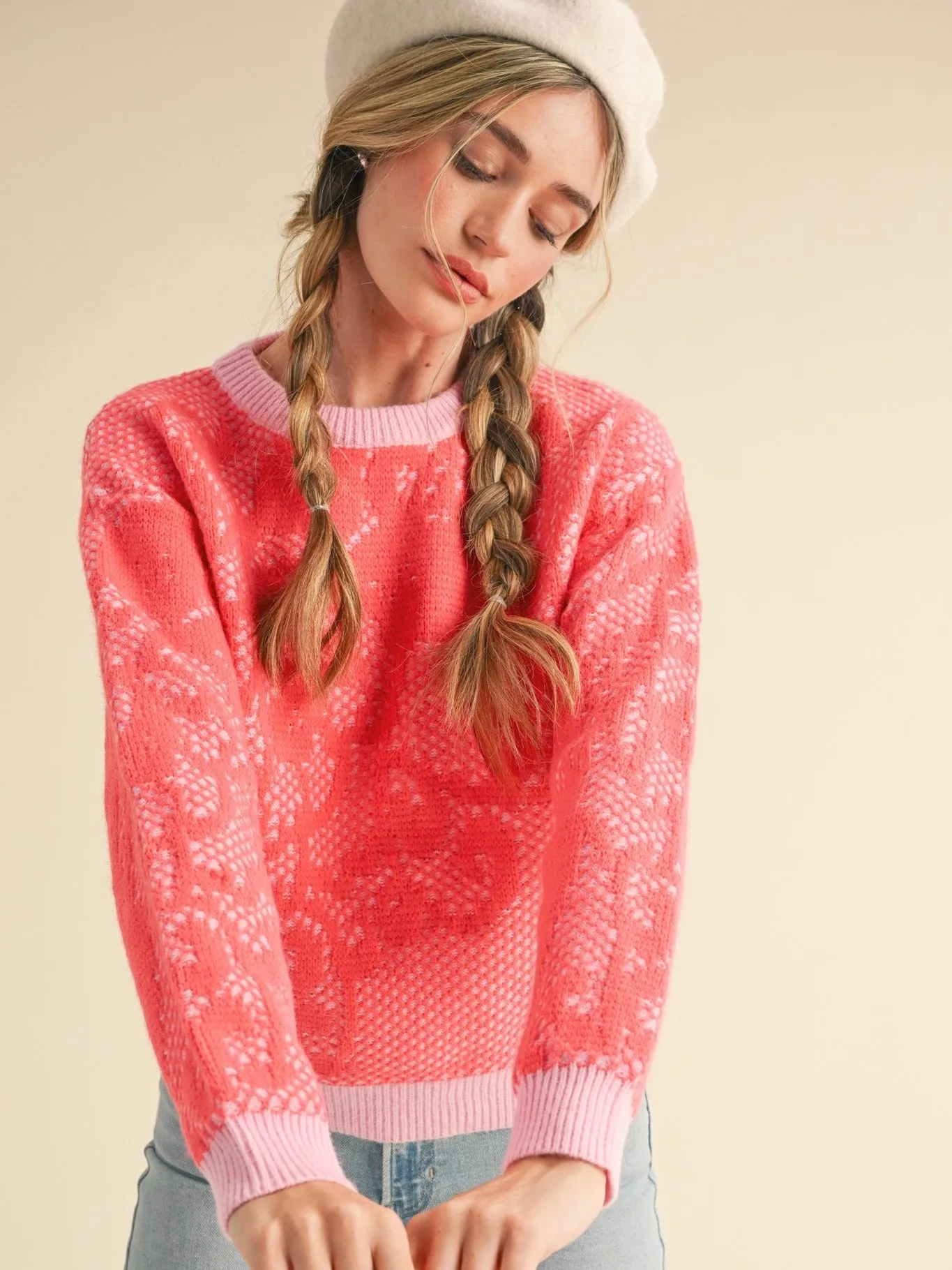 Cross Stitch Lace Pattern Sweater