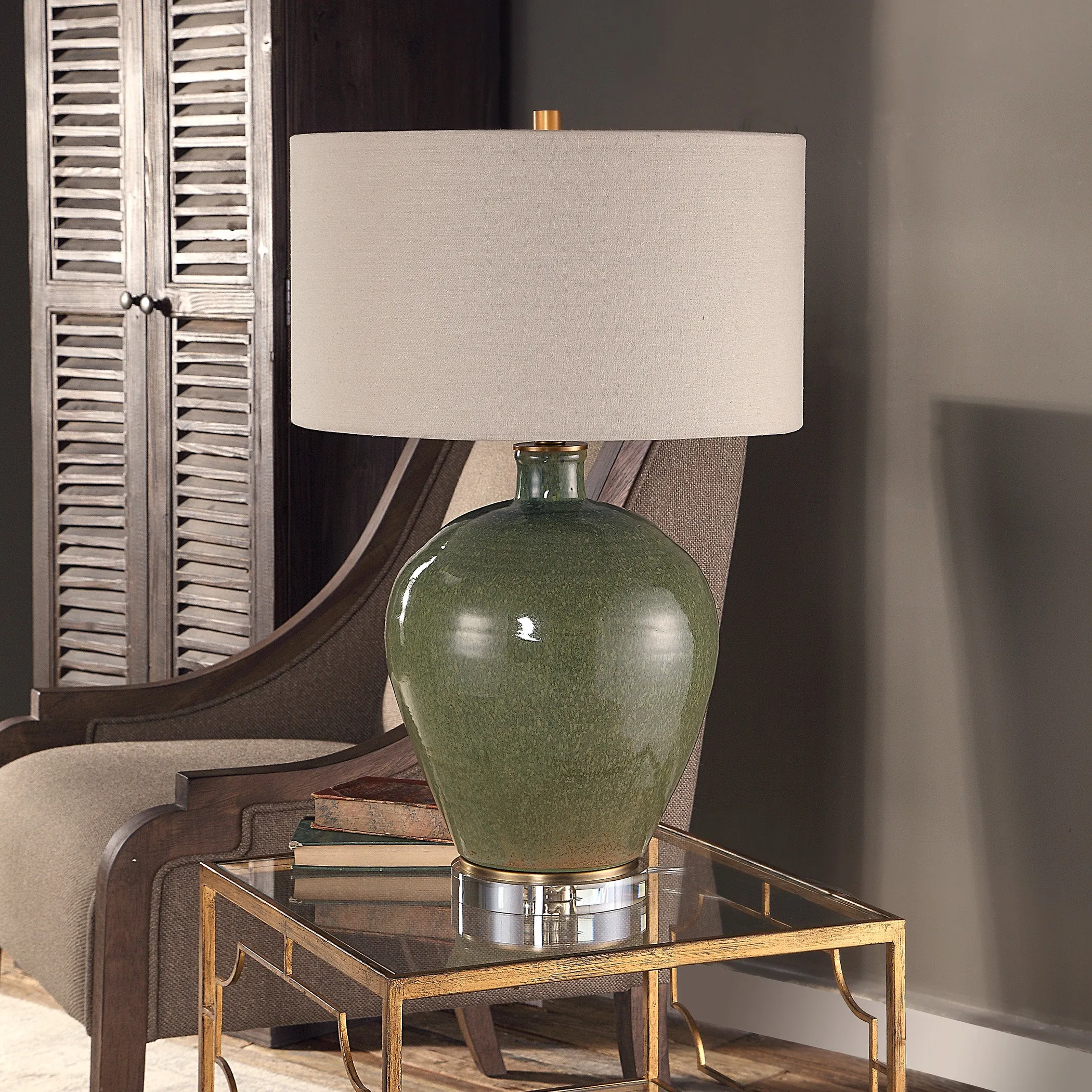 Elva Emerald Table Lamp