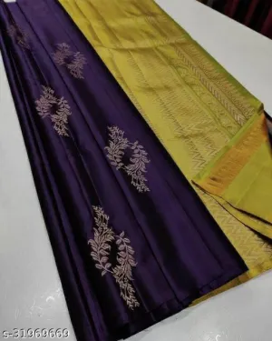 Exquisite Purple Soft Silk Saree With Desuetude Blouse Piece