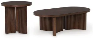 Korestone Coffee Table with 1 End Table in Dark Brown