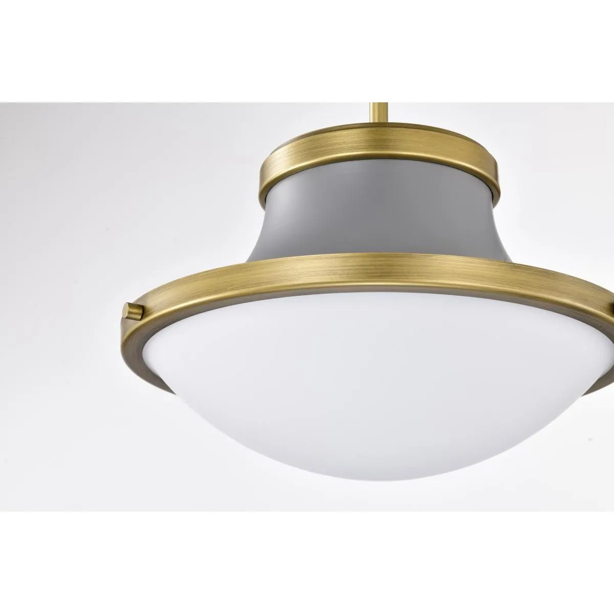 Lafayette 14 in. Pendant Light Matte Gray and Natural Brass Finish