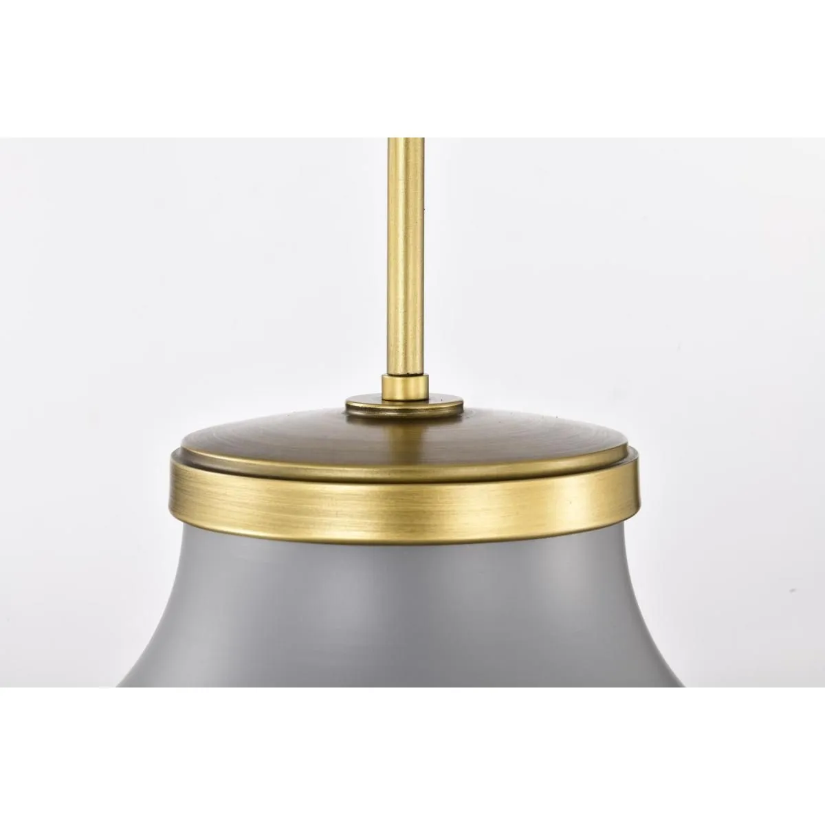 Lafayette 14 in. Pendant Light Matte Gray and Natural Brass Finish