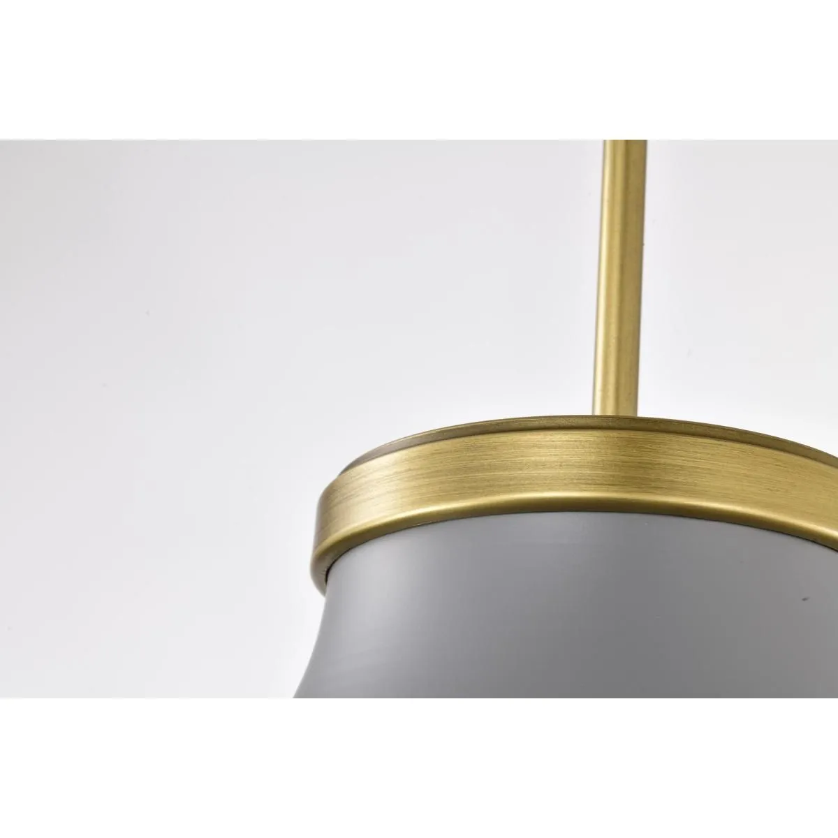 Lafayette 14 in. Pendant Light Matte Gray and Natural Brass Finish