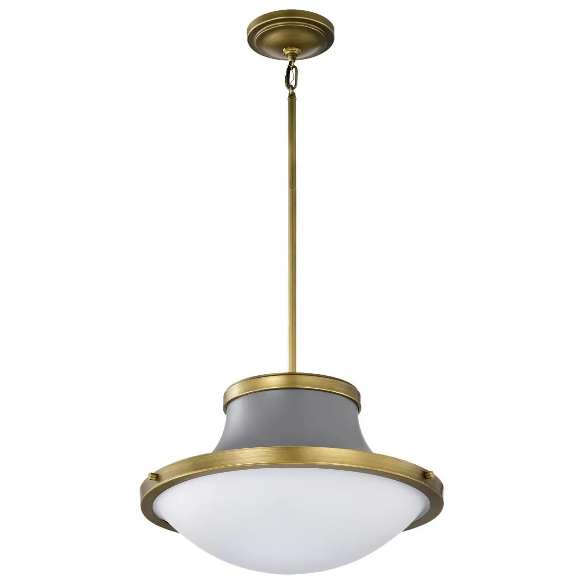 Lafayette 18 in. 3 lights Pendant Light Matte Gray and Natural Brass Finish