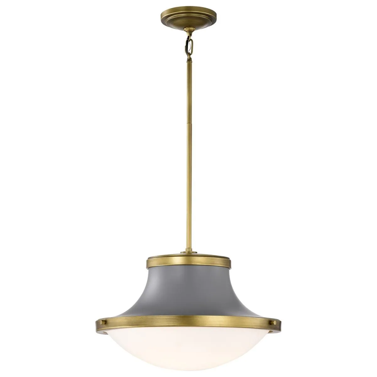 Lafayette 18 in. 3 lights Pendant Light Matte Gray and Natural Brass Finish