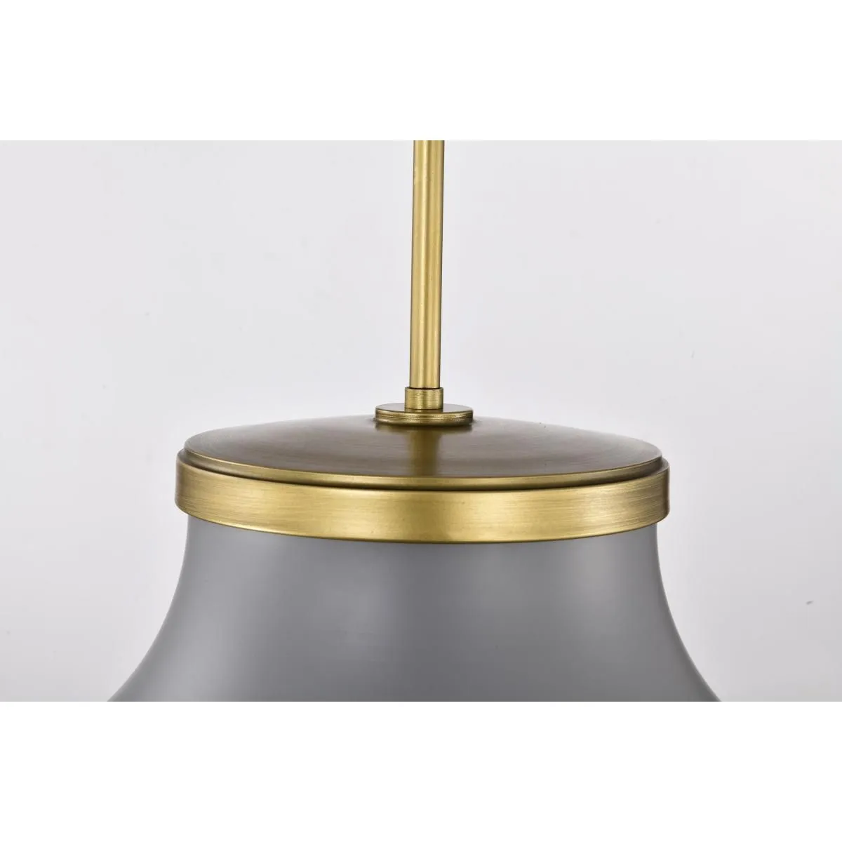 Lafayette 18 in. 3 lights Pendant Light Matte Gray and Natural Brass Finish