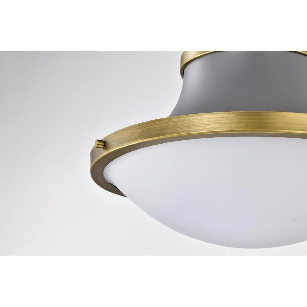 Lafayette 18 in. 3 lights Pendant Light Matte Gray and Natural Brass Finish