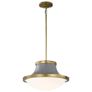 Lafayette 18 in. 3 lights Pendant Light Matte Gray and Natural Brass Finish