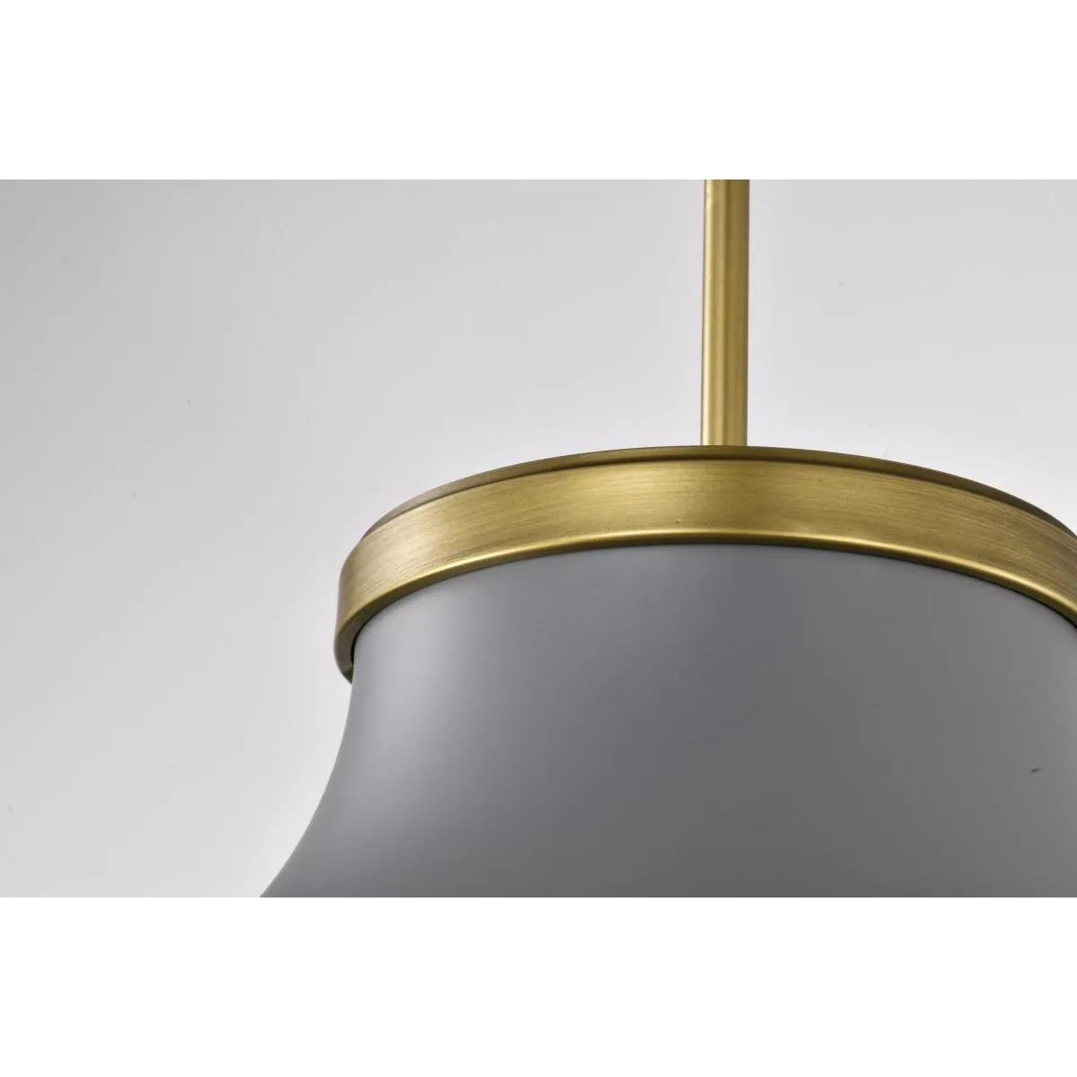 Lafayette 18 in. 3 lights Pendant Light Matte Gray and Natural Brass Finish