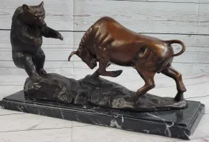 Large SIGNATURE STATUARY Bronze Bull And Bear Statue Sculpture ~ NEW Statue DEAL