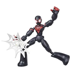 Marvel Spider-Man Bend and Flex Miles Morales, 6-Inch Flexible Action Figure, Web Accessory, Ages 6 And Up