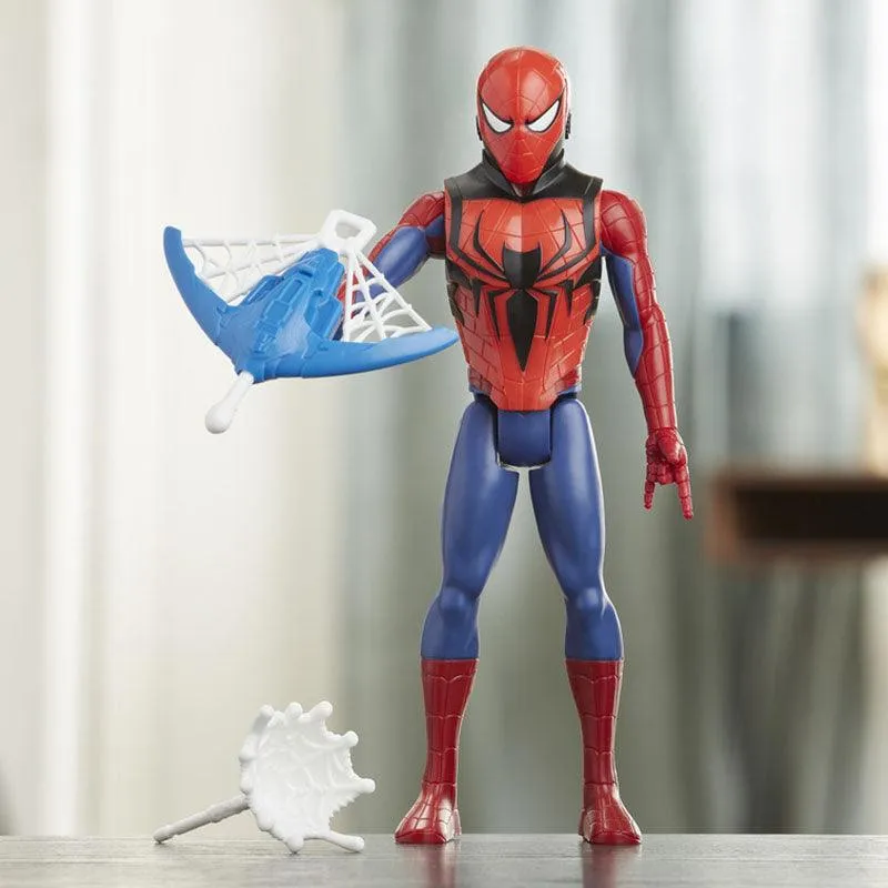 Marvel Spider-Man Titan Hero Series Blast Gear Spider-Man Action Figure, 12-Inch Toy, With Launcher and Projectiles, Ages 4 And Up