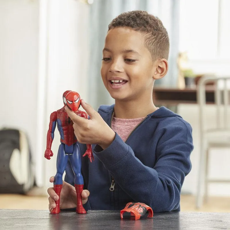 Marvel Spider-Man Titan Hero Series Blast Gear Spider-Man Action Figure, 12-Inch Toy, With Launcher and Projectiles, Ages 4 And Up