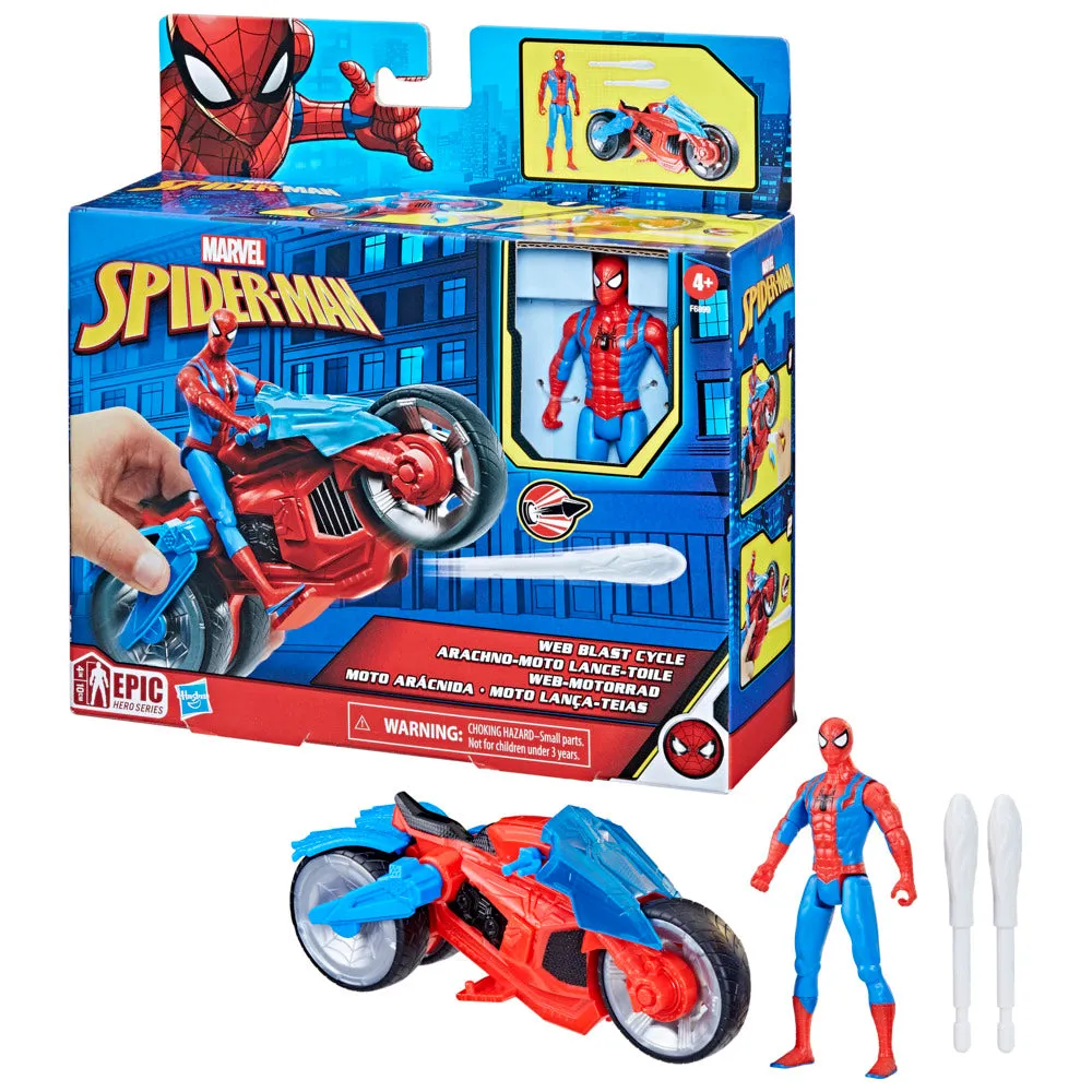 Marvel Spider-Man Vehicle And Figure Web Blast Cycle