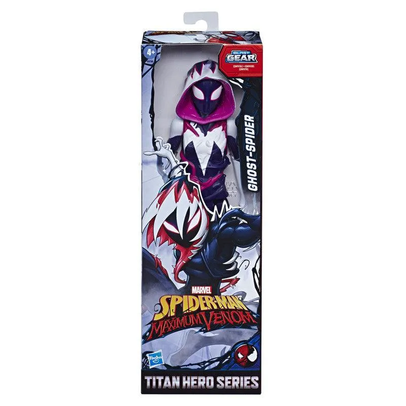 Marvel Universe Inspired Spider-Man Maximum Venom Titan Hero Ghost-Spider Action Figure Toy, Ages 4 And Up