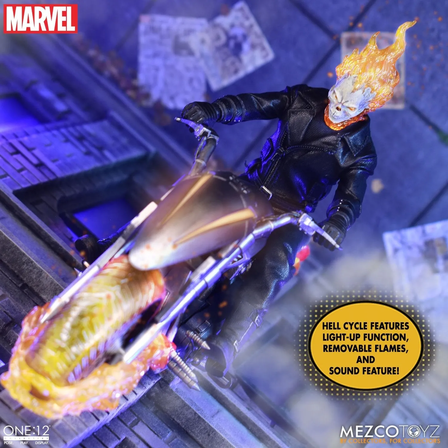 Mezco Toys ONE:12 Collective -  Marvel Universe - Ghost Rider & Hell Cycle Set