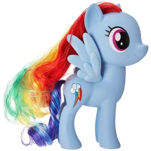 My Little Pony Toy 6-Inch Rainbow Dash, Blue Pony Figure with Rooted Hair and Comb