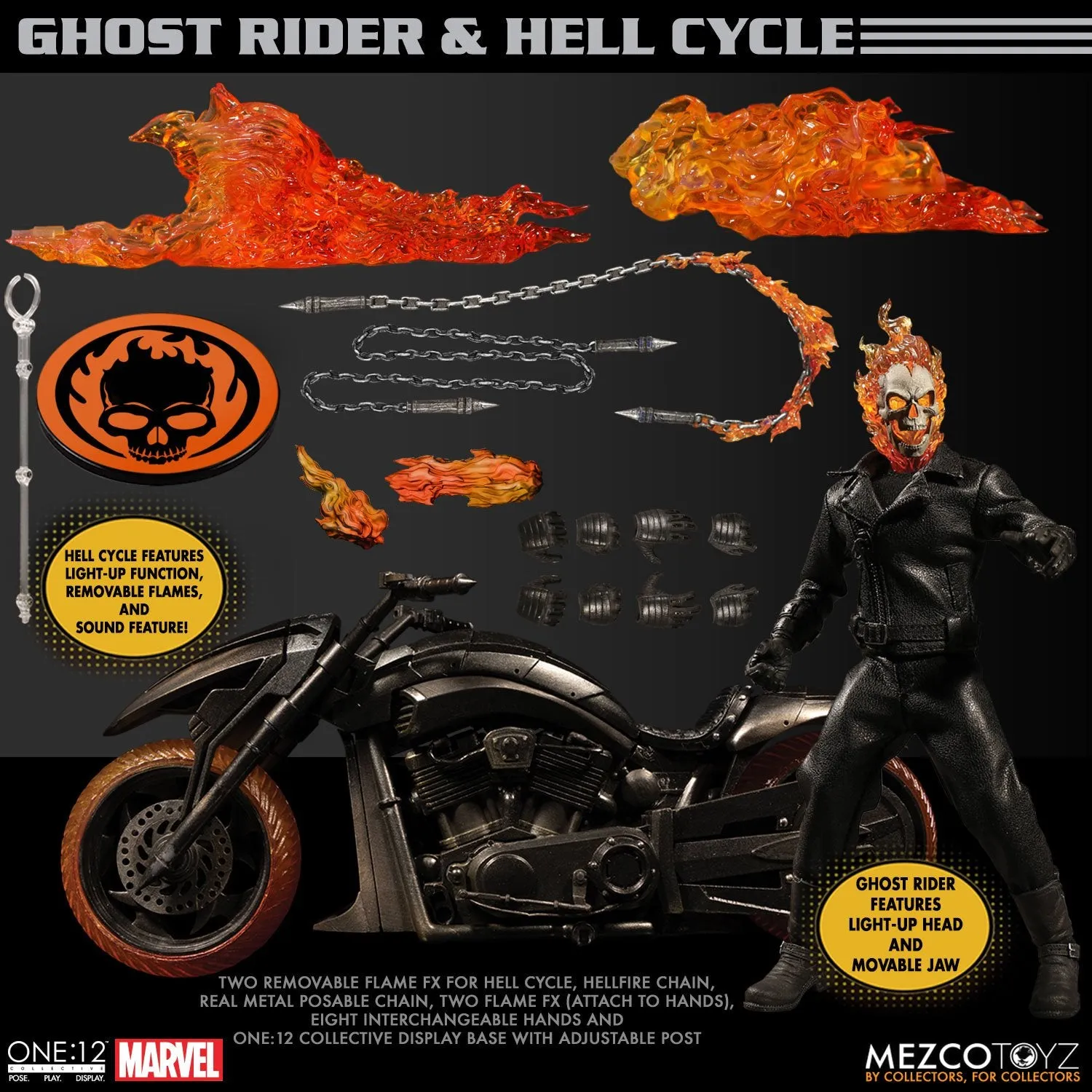 One 12 Collective Ghost Rider and Hell Cycle Set (Display Piece)