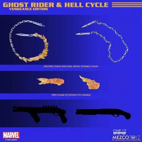 One:12 Collective Marvel Ghost Rider & Hell Cycle (Vengeance Edition) Action Figure Set