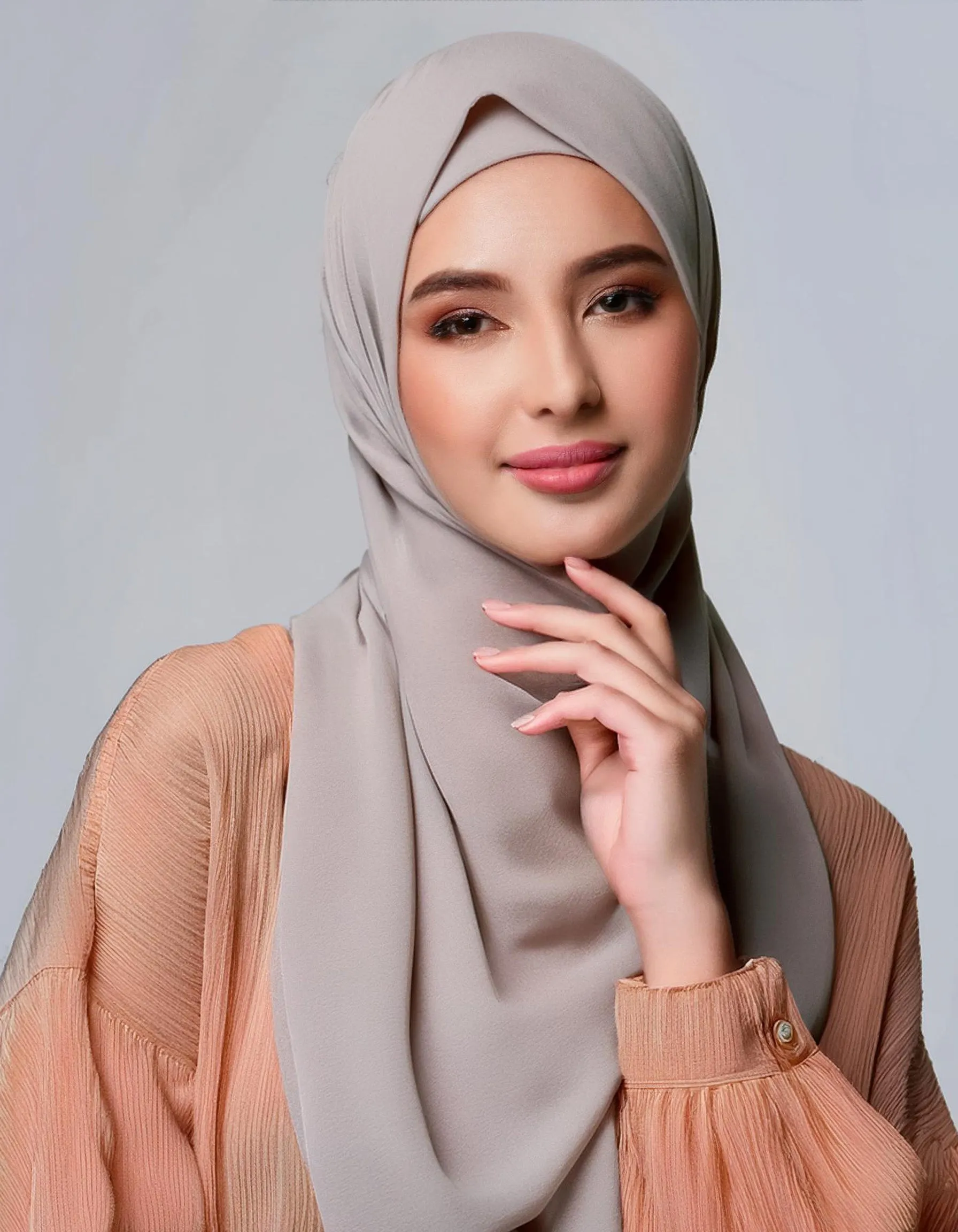 Peach Blush Chiffon Hijab