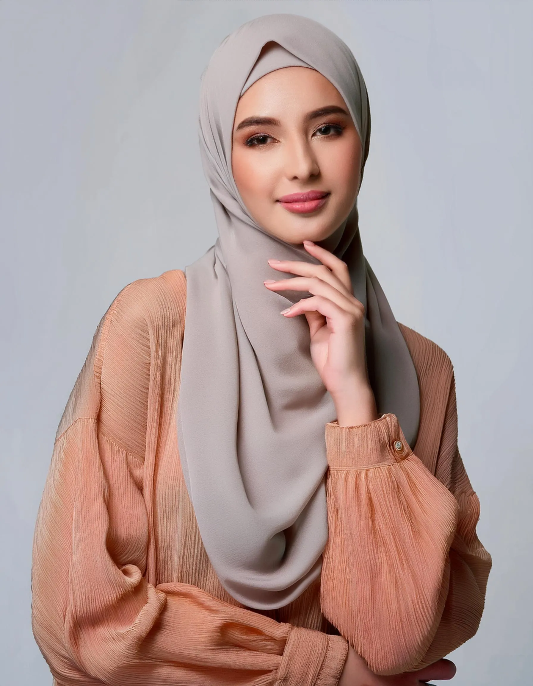 Peach Blush Chiffon Hijab