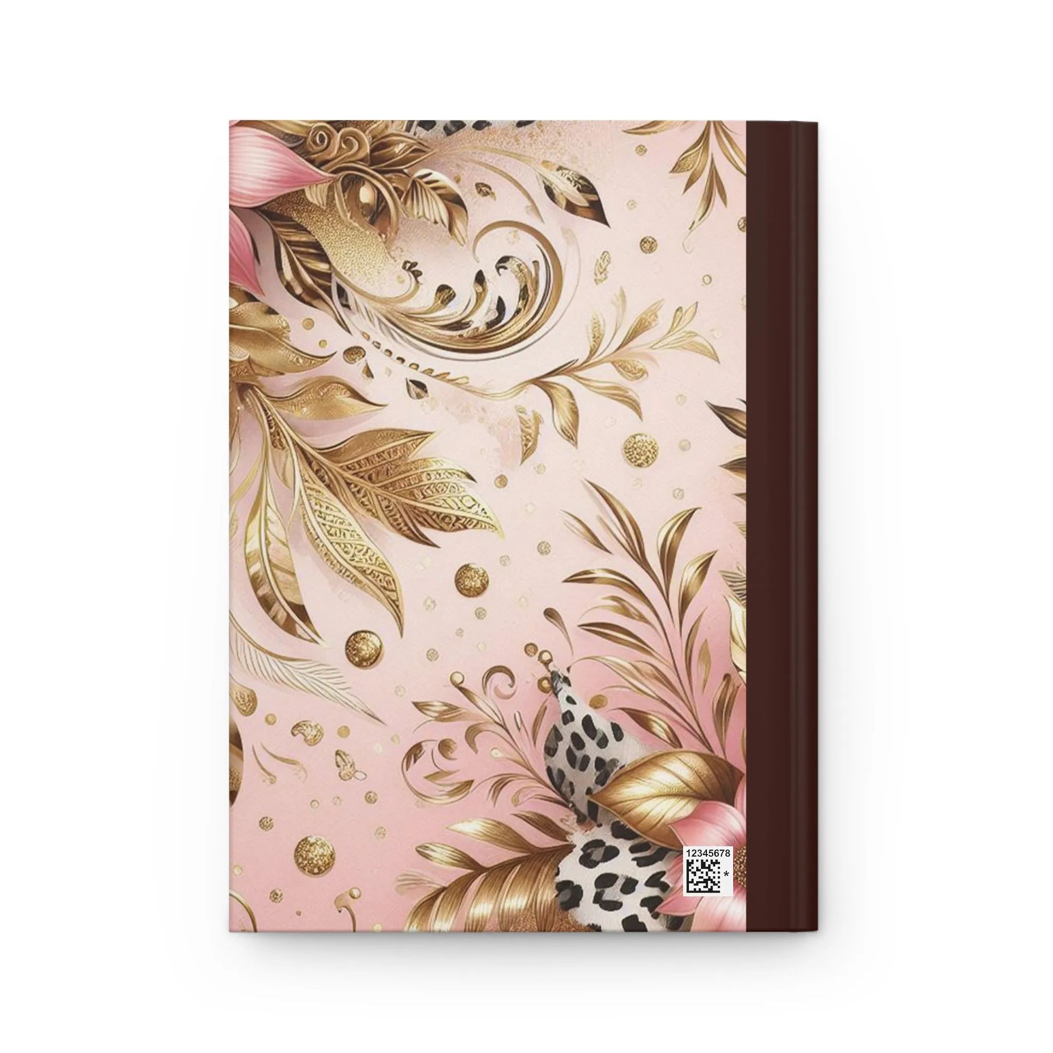 Personalised Hardcover Wedding Journal Matte, Country and Western, Pink Floral, awd-3081