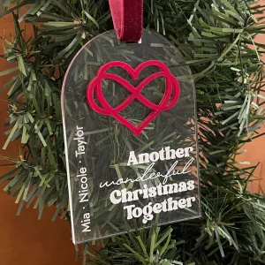 Personalized Christmas Together Subtle Polyamory Ornament