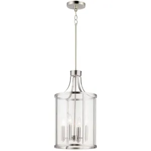 Sentinel 12 in. 4 Lights Pendant Light Satin Nickel Finish