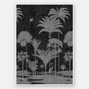 Shadow Palms Black and White I Unframed Art Print