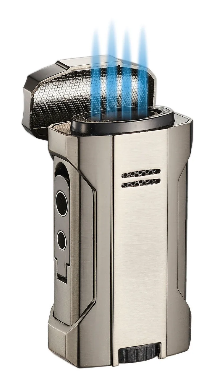 Silver Quad Flame Torch Lighter