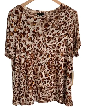 Soft Autumn Leopard Print Semi-Sheer Top