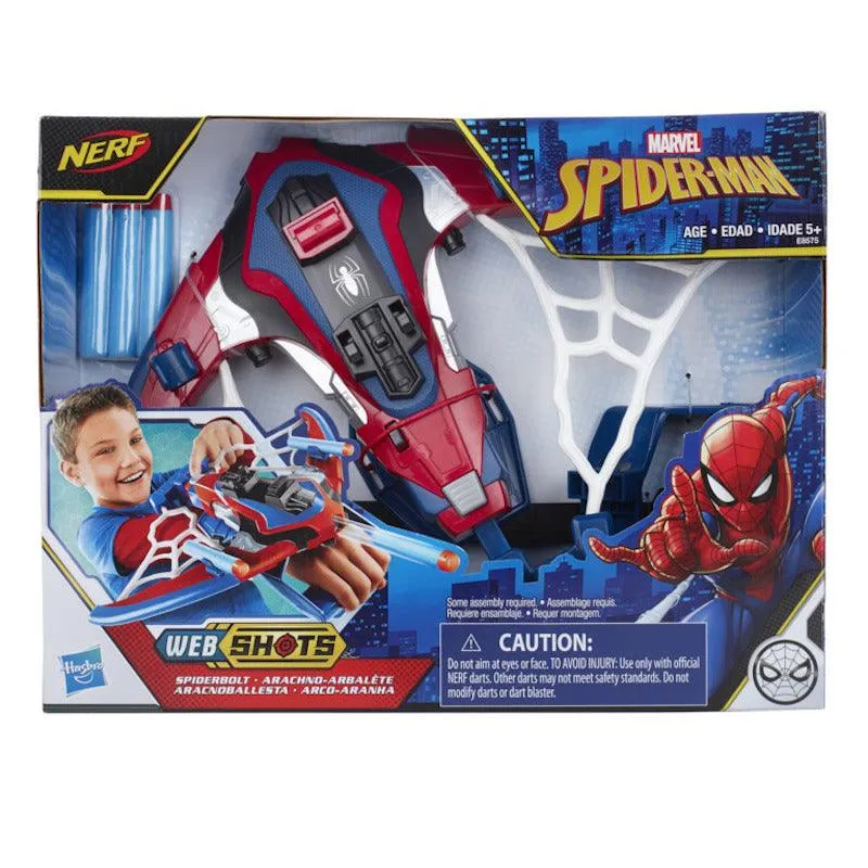 Spider-Man Web Shots Spiderbolt NERF Powered Blaster Toy, 3 Fires Darts, For Kids Ages 5 and Up