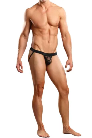 Stretch Lace Jockstrap Underwear - Black