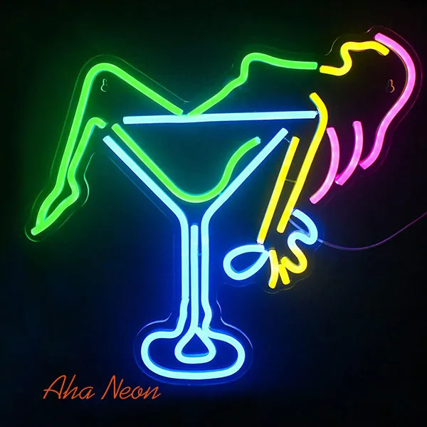 Women Wine Glass Neon Sign